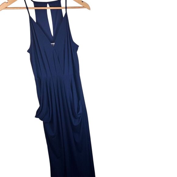 BCBGeneration Women's Sleeveless‎ Maxi Blue Drape Pocket Dress Size Small Formal - Picture 3 of 10